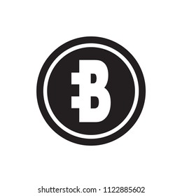 Byte coin cryptocurrency block chain icon.