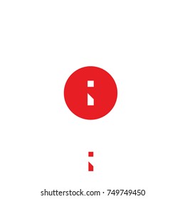 byte font logo with circle flat vector logo template