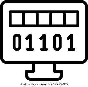 Byte Line Icon and Vector