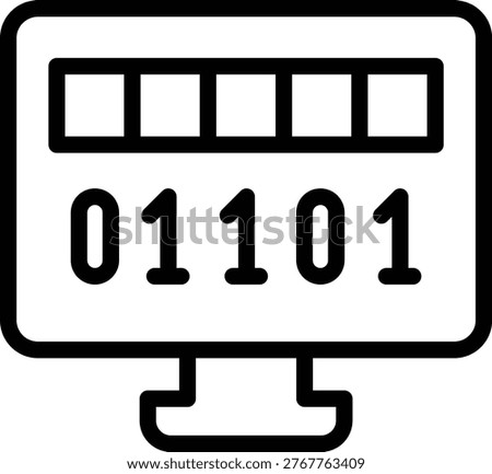 Byte Line Icon and Vector