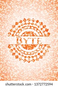 Byte orange mosaic emblem