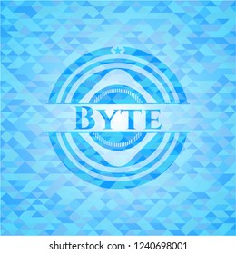 Byte realistic sky blue mosaic emblem