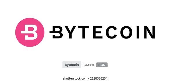 Bytecoin (BCN) Crypto currency logo symbol word mark vector template. Can be used as stickers, badges, buttons and emblems for virtual digital money technology concept svg