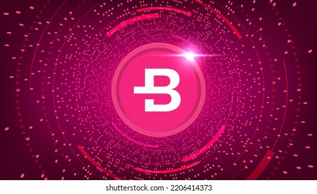Bytecoin (BCN) crypto currency themed banner. BCN icon on modern black color background. svg