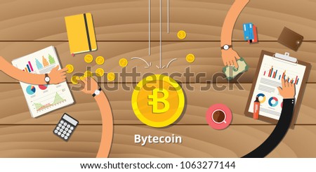 bytecoin business investment crypto currency profit vector illustration