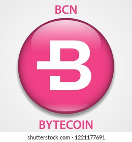 Bytecoin Coin cryptocurrency blockchain icon. Virtual electronic, internet money or cryptocoin symbol, logo