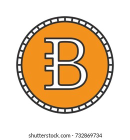 Bytecoin color icon. Cryptocurrency. Isolated vector illustration