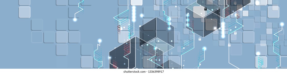 Bytes of binary code run through network. Abstract futuristic syberspace. Modern Technology background