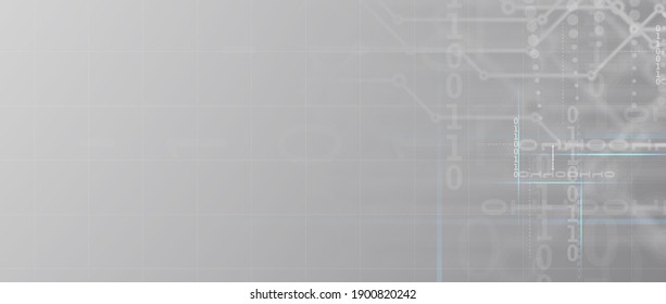 Bytes of binary code run through network. Abstract futuristic syberspace. Modern Technology background