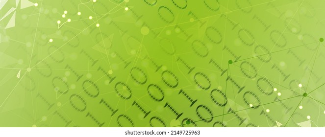 Bytes of binary code run through network. Abstract futuristic technology syberspace