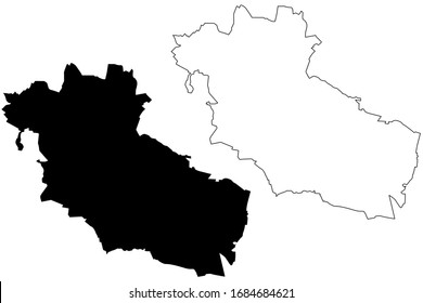 Bytom City (Republic of Poland, Silesian Voivodeship) map vector illustration, scribble sketch City of Bytom map