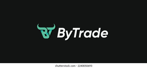 token de BTT de criptodivisa ByTrade, logotipo de criptodivisa en fondo aislado con texto.