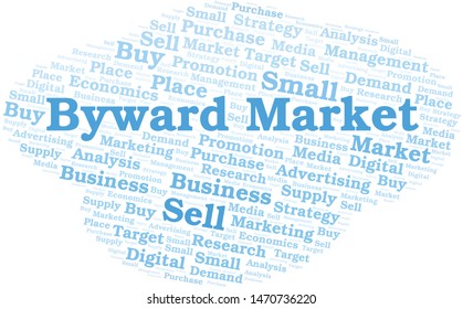 Byward Market word cloud. Vector made with text only