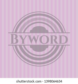 Byword retro pink emblem. Vector Illustration. Detailed.