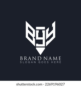 BYY Unique abstract geometric vector logo design

