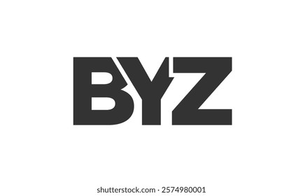 BYZ logo design template with strong and modern bold text. Initial based vector logotype featuring simple and minimal typography. Trendy company identity ideal for businesses brand presence.