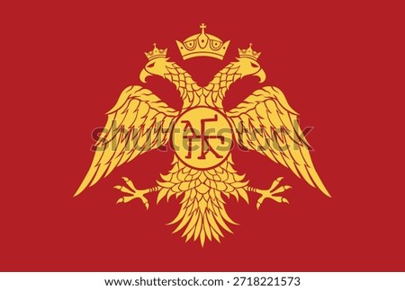Byzantine Empire flag with double-headed eagle