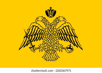 Byzantinische Fahne, Vektorgrafik. Banner des östlichen Römischen Reiches. griechisch-orthodoxe Kirchensymbol.