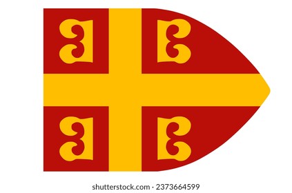 Byzantine flag vector illustration isolated. Eastern Roman Empire flag symbol.
