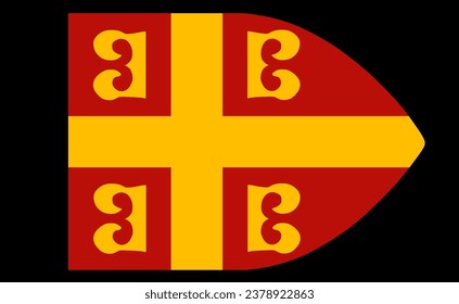 Byzantine flag vector illustration isolated. Eastern Roman Empire flag symbol.