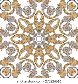Byzantine round ornament. Vintage mandala element for your decorative design.