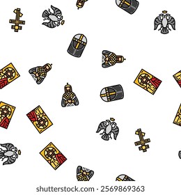 byzantium empire justinian vector seamless pattern thin line illustration