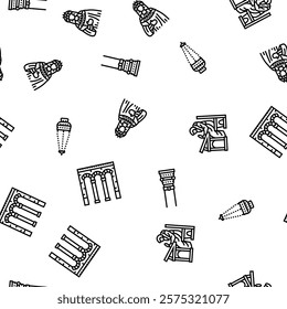 byzantium empire justinian vector seamless pattern thin line illustration