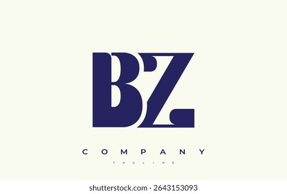 BZ Abstract Geometric Logo Design. Modern and elegant logo design with simplistic typography elements, showcasing branding excellence.