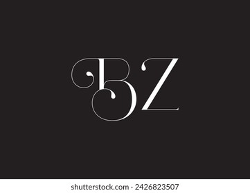 BZ Alphabet Initial Swoosh Abstrakte Symbol Logo Vektor-Illustration