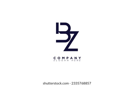 Letras alfabetas BZ Iniciales Logotipo Monograma ZB, B y Z