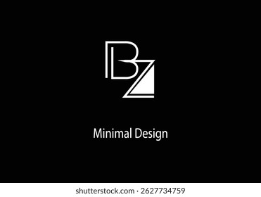 BZ alfabeto logotipo design, inicial BZ, BZ minimalista logotipo design, ilustração,