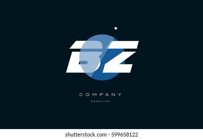 bz b z  blue circle dot big font alphabet company letter logo white design vector icon template 