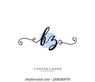 BZ B Z Initial handwriting logo template