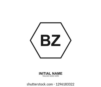 BZ B Z Initial logo letter with minimalist concept vector