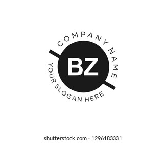 BZ B Z Initial logo letter with minimalist concept vector