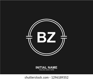 BZ B Z Initial logo letter with minimalist concept vector