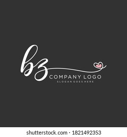 BZ Beauty vector initial logo, handwriting logo of initial signature, wedding, fashion, jewelry, boutique, floral and botanical with creative template for any company or business.