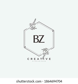 BZ Beauty vectorial arte inicial del logo, logo de escritura a mano de firma inicial, boda, moda, joyas, boutique, floral y botánica con plantilla creativa para cualquier empresa o negocio.