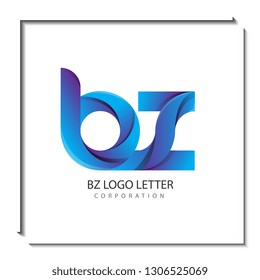 bz circle lowercase design of alphabet letter combination with infinity suitable as a logo for a company or business - Vector