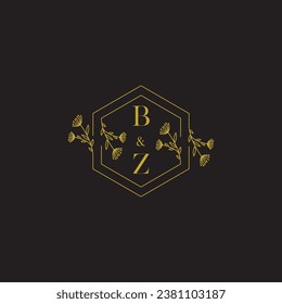 BZ elegant wedding initial logo in high quality professional design that will print well across any print media