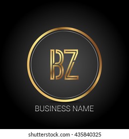 BZ golden initial circle logo for company