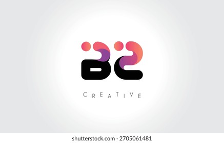 Logotipo Abstractas de degradado BZ con Formas redondeadas creativas