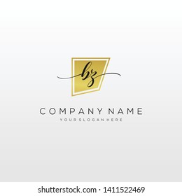 BZ handwriting initial logo template vector.