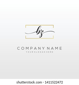 BZ handwriting initial logo template vector.