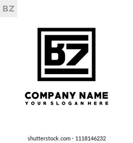 BZ initial box letter logo template vector