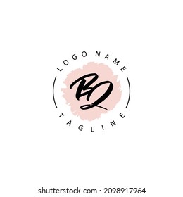 BZ Initial handwriting with circle brush watercolor