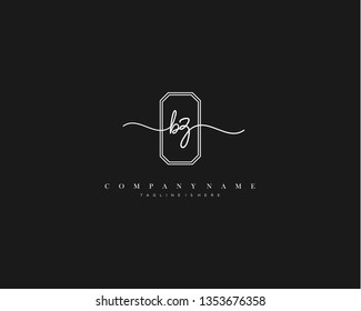 BZ initial handwriting logo template vector