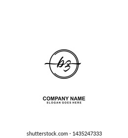 BZ Initial handwriting logo template vector