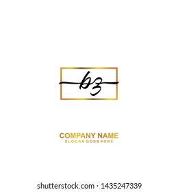BZ Initial handwriting logo template vector
