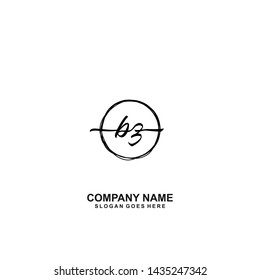 BZ Initial handwriting logo template vector